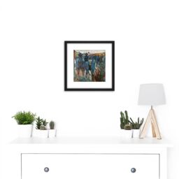 Artery8 Edvard Munch Workers On Their Way Home 8X8 Inch Square Wooden Framed Wall Art Print Picture with Mount in Black - thumbnail 2