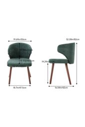 Living and Home Set of 2 Upholstered Dining Chairs in Green - thumbnail 8