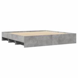 Berkfield Home Durable Bed Frame without Mattress Concrete Grey 180x200cm Engine - Size: Super King - thumbnail 7