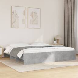 Berkfield Home Durable Bed Frame without Mattress Concrete Grey 180x200cm Engine - Size: Super King - thumbnail 2