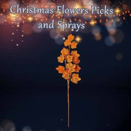 VFM e-Store Christmas Long Stem with Glitter Decoration 65cm x 20cm Orange X 1 - Size: 65 cm x 20 cm - thumbnail 3