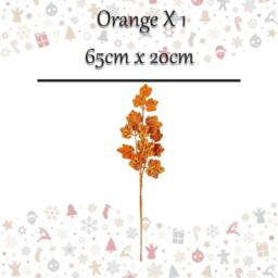 VFM e-Store Christmas Long Stem with Glitter Decoration 65cm x 20cm Orange X 1 - Size: 65 cm x 20 cm - thumbnail 2