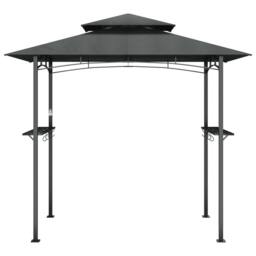 Berkfield Home BBQ Gazebo with Side Shelves Anthracite 240x150x243 cm Steel in Charcoal - Size: 240 x 150 x 243 cm - thumbnail 3