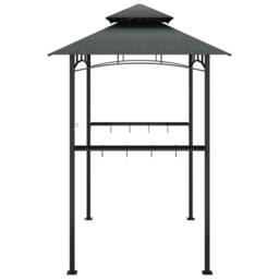 Berkfield Home BBQ Gazebo with Side Shelves Anthracite 240x150x243 cm Steel in Charcoal - Size: 240 x 150 x 243 cm - thumbnail 4