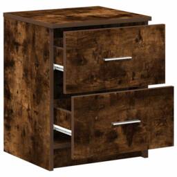 Berkfield Home Durable Bedside Cabinets 2 pcs with 2 Drawers Smoked Oak 40x36x50 cm in Brown - Size: 40 x 36 x 50 cm - thumbnail 4