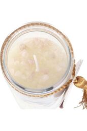 KDMD Aphrodite Goddess Tube Candle with Rose Quartz Crystals in Cream - thumbnail 4
