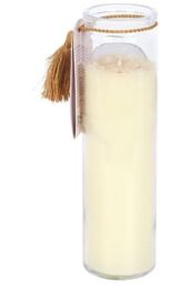 KDMD Aphrodite Goddess Tube Candle with Rose Quartz Crystals in Cream - thumbnail 3