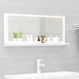 Berkfield Home Bathroom Mirror White 90x10.5x37 cm Engineered Wood - thumbnail 2