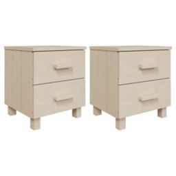 Berkfield Home Bedside Cabinets HAMAR 2 pcs Honey Brown 40x35x44.5cm Solid Wood - Size: 40x35x44.5 cm - thumbnail 2