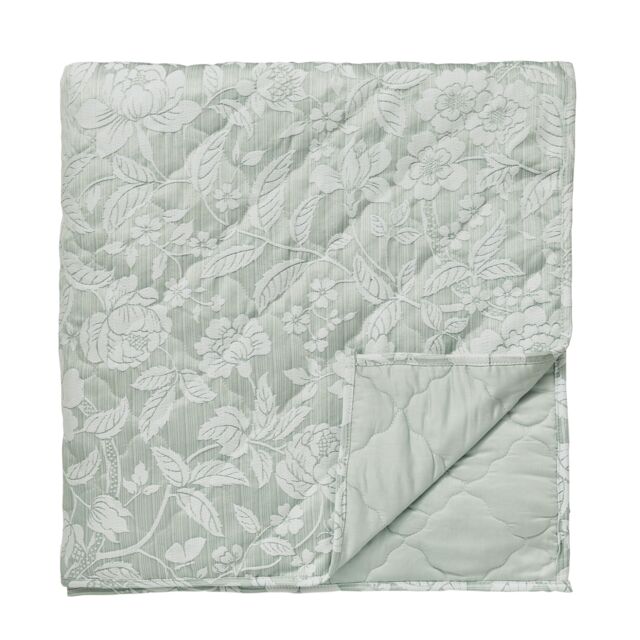 Sanderson 'Pyramus' Cotton Quilted Throw in Aqua - image 1