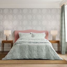 Sanderson 'Pyramus' Cotton Quilted Throw in Aqua - thumbnail 2