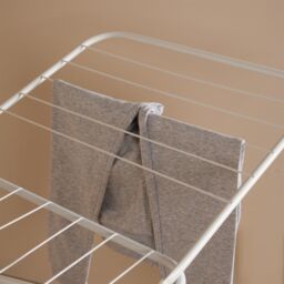 OHS 18M Stainless Steel Foldable Drying Airer Clothes Horse Indoor Winged Organiser in White - thumbnail 2