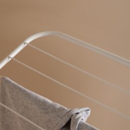 OHS 18M Stainless Steel Foldable Drying Airer Clothes Horse Indoor Winged Organiser in White - thumbnail 3