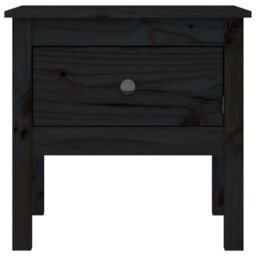 Berkfield Home Side Table Black 50x50x49 cm Solid Wood Pine - Size: 50 x 50 x 49 cm - thumbnail 6
