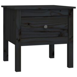 Berkfield Home Side Table Black 50x50x49 cm Solid Wood Pine - Size: 50 x 50 x 49 cm - thumbnail 2