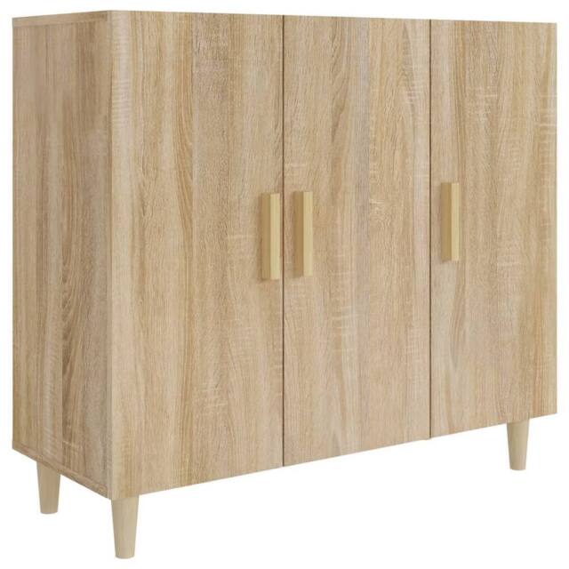 Berkfield Home Sideboard Sonoma Oak 90x34x80 cm Engineered Wood in Light Tan - Size: 90 x 34 x 80 cm - image 1