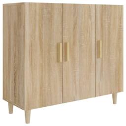 Berkfield Home Sideboard Sonoma Oak 90x34x80 cm Engineered Wood in Light Tan - Size: 90 x 34 x 80 cm