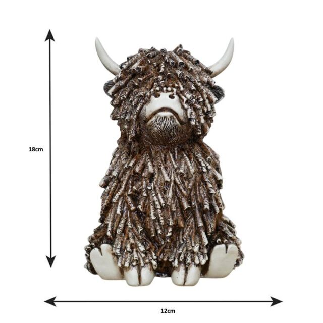 Gifts Direct 2 U Highland Cow Twig Sitting Ornament in Brown - Size: Medium - image 1