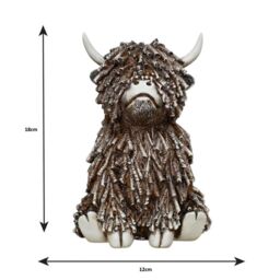 Gifts Direct 2 U Highland Cow Twig Sitting Ornament in Brown - Size: Medium - thumbnail 1