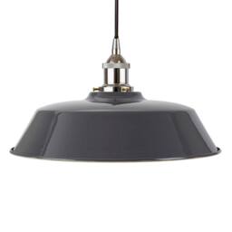 SE Home Slate Grey Chancery Pendant Light - Nickel - Black Round