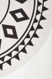 Homescapes Lia White & Black Mandala Handoven Cotton Rug - Size: 120 cm diameter - thumbnail 3