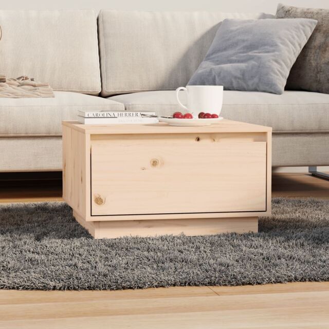 Berkfield Home Coffee Table 55x56x32 cm Solid Wood Pine in Brown - Size: 55 x 56 x 32 cm - image 1