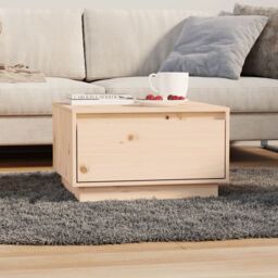 Berkfield Home Coffee Table 55x56x32 cm Solid Wood Pine in Brown - Size: 55 x 56 x 32 cm - thumbnail 1