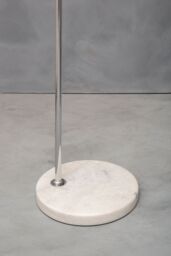 Orsina Chrome Arched Floor Lamp, White Marble Base Standing Light, Adjustable Dome Shade Floor Lamp For Living Room in Silver - thumbnail 2