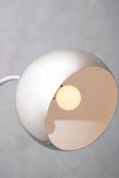 Orsina Chrome Arched Floor Lamp, White Marble Base Standing Light, Adjustable Dome Shade Floor Lamp For Living Room in Silver - thumbnail 3