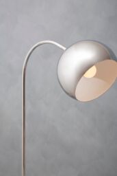 Orsina Chrome Arched Floor Lamp, White Marble Base Standing Light, Adjustable Dome Shade Floor Lamp For Living Room in Silver - thumbnail 4