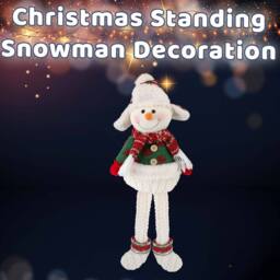 VFM e-Store Christmas Standing Snowman Decoration 51.5cm x 23.5cm White X 1 - Size: 51.5 cm x 23.5 cm - thumbnail 3