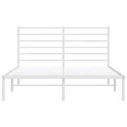 Berkfield Home Metal Bed Frame with Headboard White 120x200 cm - Size: Small Double - thumbnail 6