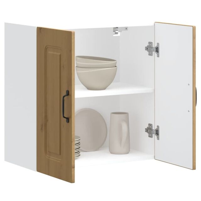 Berkfield Home Kitchen Wall Cabinet Kalmar Artisan Oak Engineered Wood in Brown - image 1