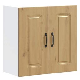 Berkfield Home Kitchen Wall Cabinet Kalmar Artisan Oak Engineered Wood in Brown - thumbnail 2