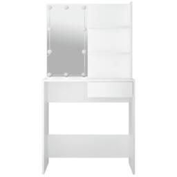 Berkfield Home Dressing Table with LED White 74.5x40x141 cm - thumbnail 8