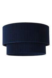 ValueLights Mason Ruched Crinkle Fabric 2 Tier Ceiling Floor Table Lamp Shade with LED Bulb in Blue - thumbnail 6