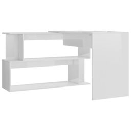 Berkfield Home Corner Desk High Gloss White 200x50x76 cm Engineered Wood - Size: 200 x 50 x 76 cm - thumbnail 5