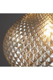 Netlighting Livia Single Pendant Light Champagne Glass Antique Brass Plate in Gold - thumbnail 5