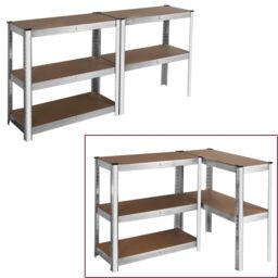 House of Home Boltless 5 Tier Shelving Racking Heavy Duty Steel Shelf Unit Shed Garage Home in Silver - thumbnail 4