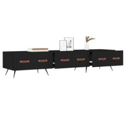 Berkfield Home TV Cabinet Black 150x36x30 cm Engineered Wood - Size: 150 x 36 x 30 cm - thumbnail 4