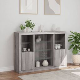 Berkfield Home Sideboards with LED Lights 3 pcs Grey Sonoma Engineered Wood - thumbnail 4
