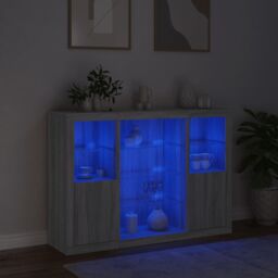 Berkfield Home Sideboards with LED Lights 3 pcs Grey Sonoma Engineered Wood - thumbnail 3