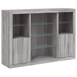 Berkfield Home Sideboards with LED Lights 3 pcs Grey Sonoma Engineered Wood - thumbnail 5