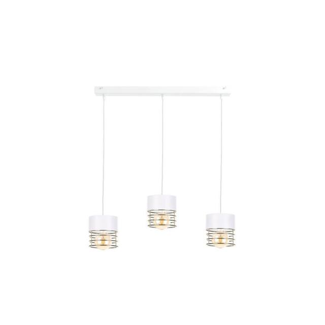 Netlighting Royal Bar Pendant Ceiling Light White Gold 60cm 3x E27