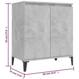 Berkfield Home Sideboard Concrete Grey 60x35x70 cm Engineered Wood - Size: 60 x 35 x 70 cm - thumbnail 7