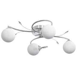 Berkfield Home Beautiful Ceiling Lamp with Round Glass Shades for 4 G9 LED Lights in White - thumbnail 3