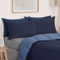 OHS Soft Coverless 10.5 TOG Duvet Set Pillowcase Quilted Cover in Blue - Size: Single - thumbnail 1