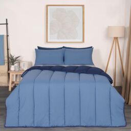 OHS Soft Coverless 10.5 TOG Duvet Set Pillowcase Quilted Cover in Blue - Size: Single - thumbnail 2