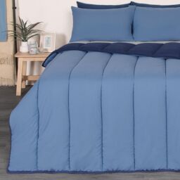 OHS Soft Coverless 10.5 TOG Duvet Set Pillowcase Quilted Cover in Blue - Size: Single - thumbnail 3