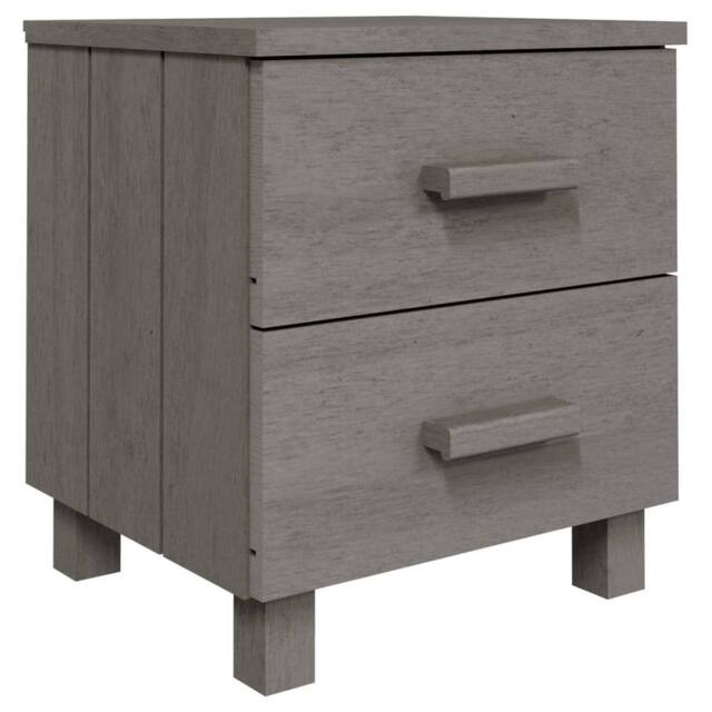 Berkfield Home Decorative Bedside Cabinets HAMAR 2 pcs Light Grey 40x35x44.5cm S - Size: 40x35x44.5 cm - image 1